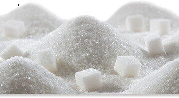 Wei�er Haushaltszucker besteht aus dem Zweifachzucker Saccharose.