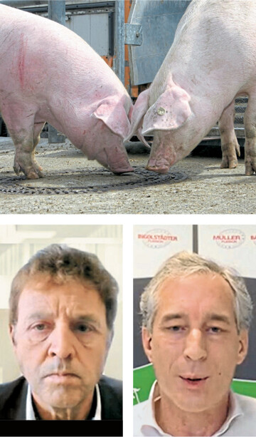 Perspektiven für Schweinemäster und Ferkelerzeuger nannten die Fachleute Dr. Albert Hortmann-Scholten (l.) und Stefan Müller.