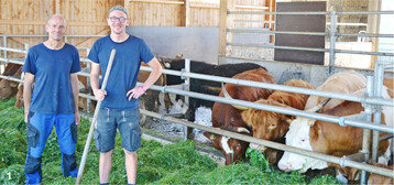 Mehr Tierwohl, nachhaltig und innovativ: Darauf setzten Gerhard und Max Steigmiller beim Bau der beiden neuen Ställe für Mastrinder und Mutterkühe.