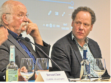 Josef Jacobi von der Upländer Bauernmolkerei und Stefan Dürr (r.) von Ekosem-Agrar.