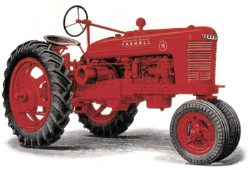 Die Zeichnung eines historischen Farmalls.