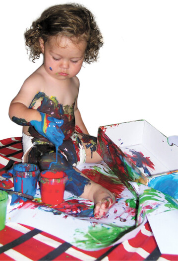 Malen, Matschen, Drucken  Kinder lieben es. Also rein in den Malkittel oder runter mit der (guten) Kleidung.