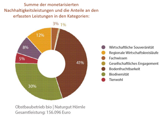Obstbaubetrieb bio, Naturgut H�rnle: Summe der monetarisierten Nachhaltigkeitsleistungen
