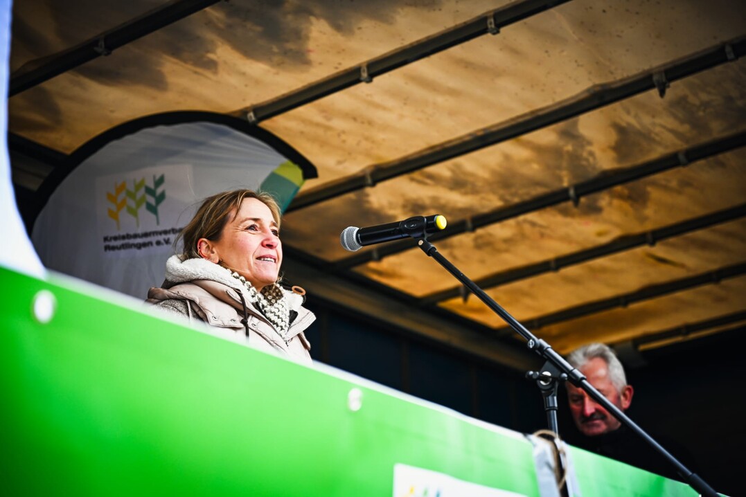 Vom 8. bis 15. Januar 2024 finden in ganz Baden-Württemberg, wie hier in Reutlingen, und bundesweit Proteste und Demonstrationen von Landwirten statt. Hintergrund sind die geplanten Beihilfe-Kürzungen der Bundesregierung.