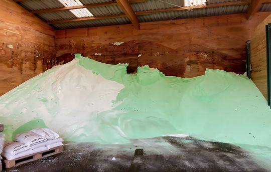 Harnstoff mit Ureaseinhibitor unterschiedlicher Herkunft in einer Lagerbox.