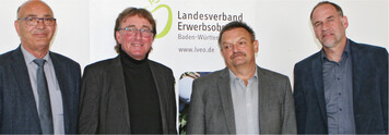 Das neue LVEO-Pr�sidium mit (v. l.) Pr�sident Franz Josef M�ller, dem stellvertretenden Pr�sidenten Hartwig Roth und den Vizepr�sidenten Hubert Bernhard und Friedhelm Weckert.�