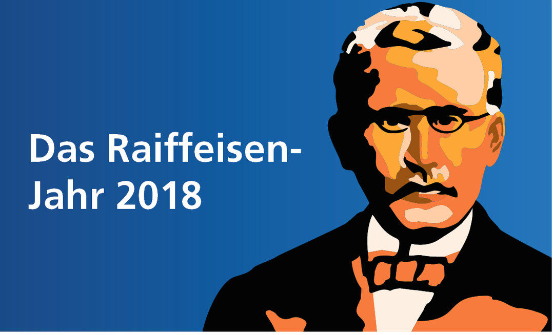 Ein stilisiertes Portrait von Friedrich Wilhelm Raiffeisen ist das Markenzeichen aller Veranstaltungen im Jubil�umsjahr.