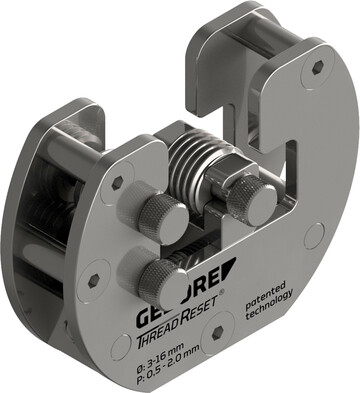 Mit dem Spezialwerkzeug lassen sich Gewinde von M3 bis M16 reparieren.