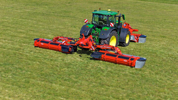 Die Schwadbreite des M�hwerks kann an die nachfolgende Erntemaschine angepasst werden.