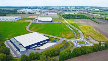 Das neue Grimme-Ersatzteilzentrum liegt direkt an der neuen Autobahnauffahrt. 