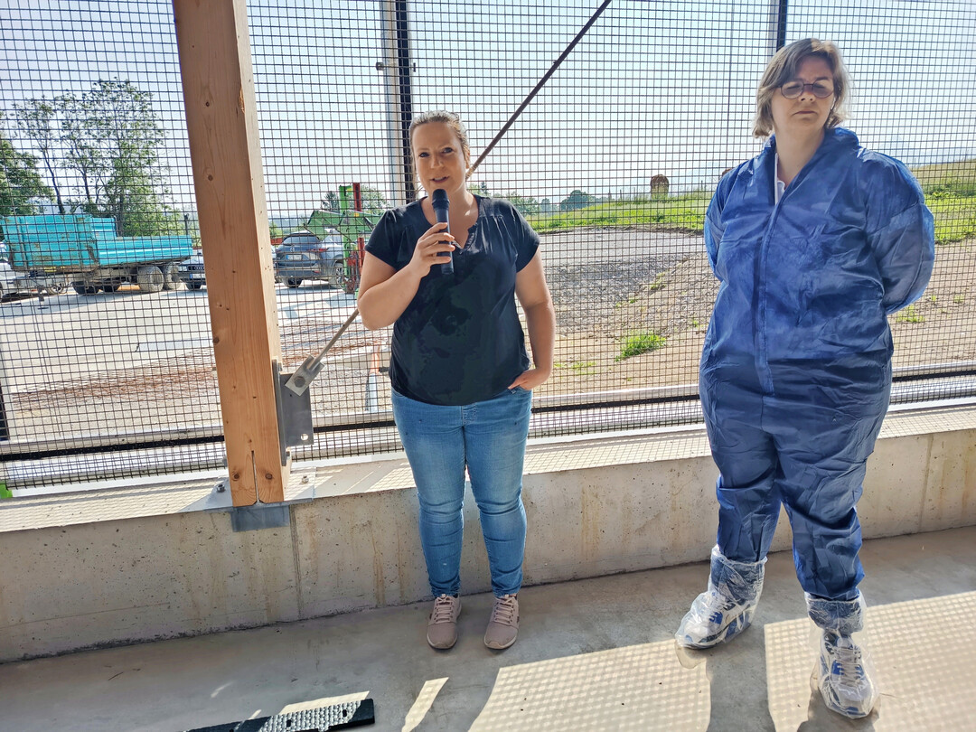 2 „Wir haben die emissionsmindernden Gummimatten auf den Laufgängen eingebaut. Das war eine der Voraussetzungen, um an dieser Stelle bauen zu können“, erläutert die Milchviehhalterin Anna Kleinhans die Entstehungsweise des neuen Tierwohlstalles unweit von Pfronten im Allgäu.