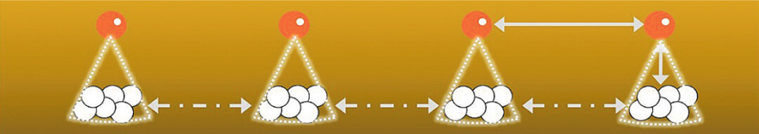 Punktgenaue Startd�ngergabe zu jedem Saatkorn Funktionsprinzip der punkgenauen D�ngerablage: Zu jedem Saatkorn wird direkt eine kleine Menge D�nger platziert.