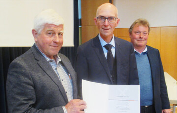 Bei der Ehrung im katholischen Gemeindehaus in Oedheim, v. l.:� Peter Strecker, Matthias Hillebrand und Rainer Riedel.