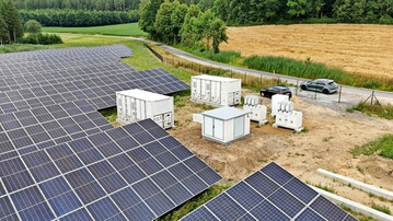 Ein neues Speichersystem mit 1,2 MW Leistung und 4 MWh Kapazit�t erg�nzt den Solarpark �Langacker� in Waffenbrunn.