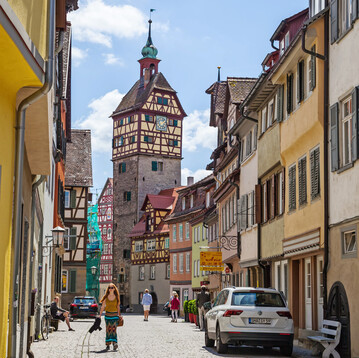 Gelbinger Gasse und Josenturm in Schw�bisch Hall.