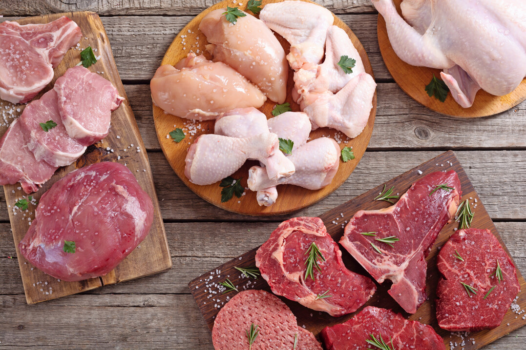Verschiedene Arten von Fleisch.