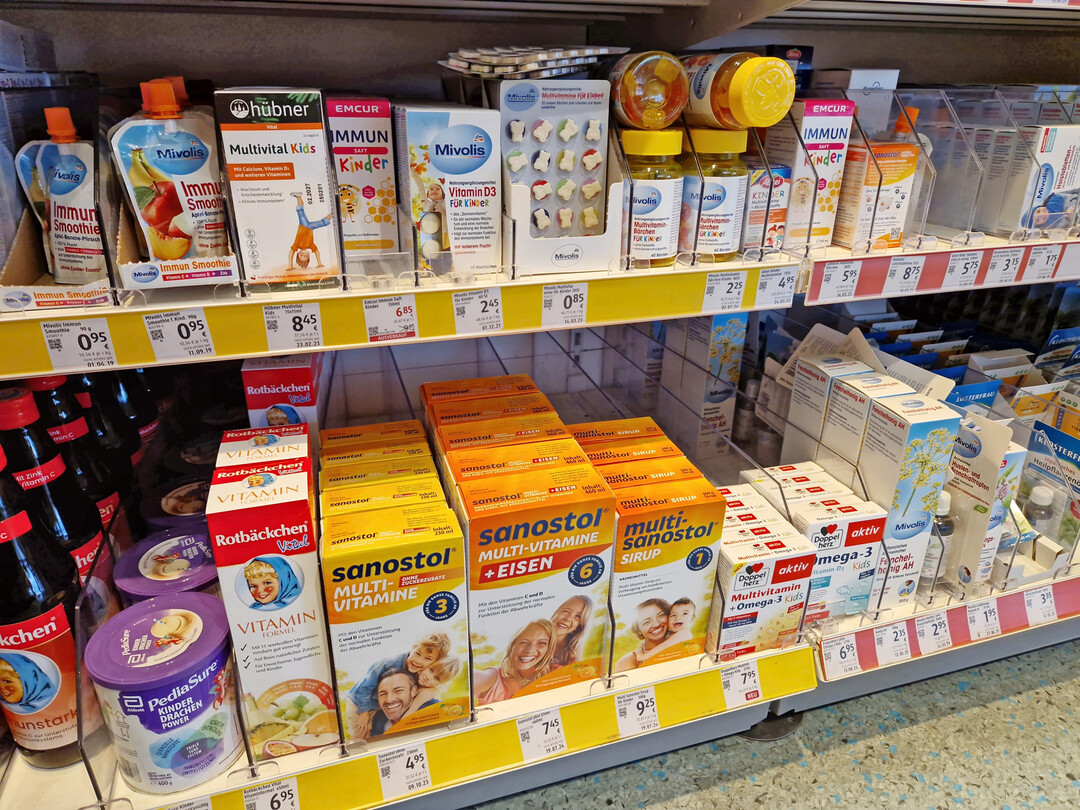 Die Auswahl an Nahrungserg�nzungsmitteln f�r Kinder ist gro�. 