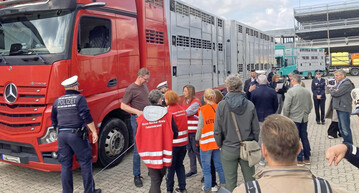 Tiertransportkontrollen am Autobahnkreuz Walldorf: Zum Schutz von Tieren und f�r eine erh�hte Verkehrssicherheit f�hren die unteren Veterin�rbeh�rden gemeinsam mit der Polizei zweimal j�hrlich mehrw�chige Schwerpunktkontrollen durch.