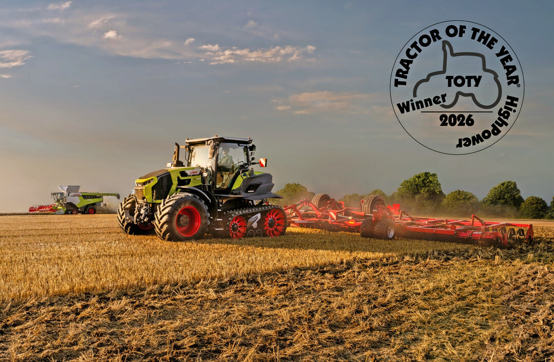 Auszeichnung: Mit dem neuen Axion 9.450 Terra Trac hat Claas den begehrten Tractor of the Year Award in der Kategorie HighPower erhalten.