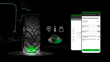 Der integrierte Reifendrucksensor hilft, den richtigen Luftdruck einzustellen.