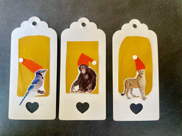 Selbstgemachte Namensanhänger machen ein Weihnachtsgeschenk noch persönlicher.