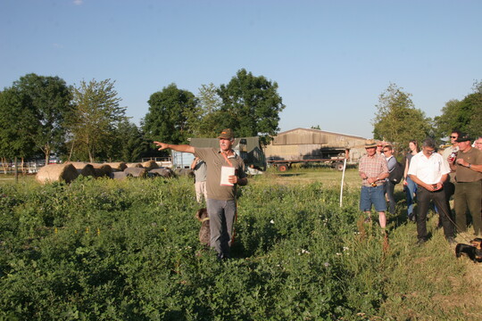 Helmut Kayser, Landwirt in  G�ufelden-Tailfingen und J�ger, pr�sentiert die Fl�chen mit der Rebhuhn-Bl�hmischung.