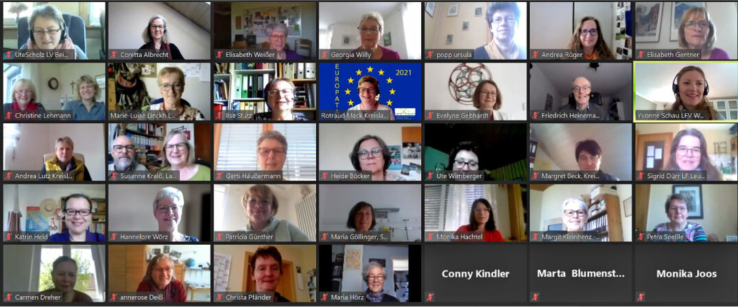 Rund 40 Teilnehmerinnen aus dem Gebiet des Landfrauenverbandes W�rttemberg-Baden nahmen online am diesj�hrigen Europatag teil.