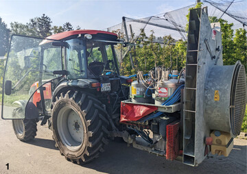 Versuchsspr�hger�t, mit denen die Ausd�nnmittel zum Test auf Phytotox in Kombination mit verschiedenen Fungiziden ausgebracht wurde.