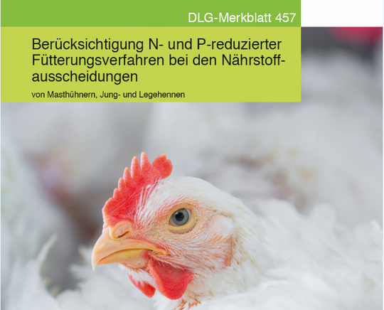 Neues DLG-Merkblatt 457 zur Ber�cksichtigung Stickstoff- und Phosphor-reduzierter F�tterungsverfahren bei den N�hrstoffausscheidungen von Masth�hnern, Jung- und Legehennen