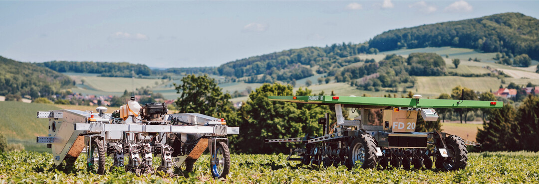 Die KWS testet den Einsatz von Feldrobotern in Zuckerr�ben auf ihrem Versuchsgut.