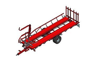 Der automatische Ballenladewagen fasst 18 Rundballen.