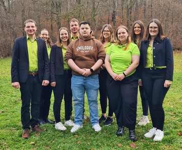 Der Landesvorstand der Landjugend W�rttemberg-Baden (v. l.): Adrian Rie�, Anna Honold, Katharina Hermann, Christian Seiffert, Max Apfelbach, Anna Hollenbach, Theresa Weiler, Hanna Hess und Annika Hutt. 