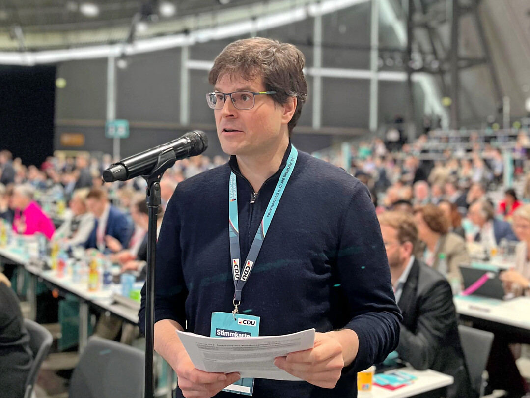 Johannes Rothenberger MdB bei der Antragsbegründung auf dem Bundesparteitag.