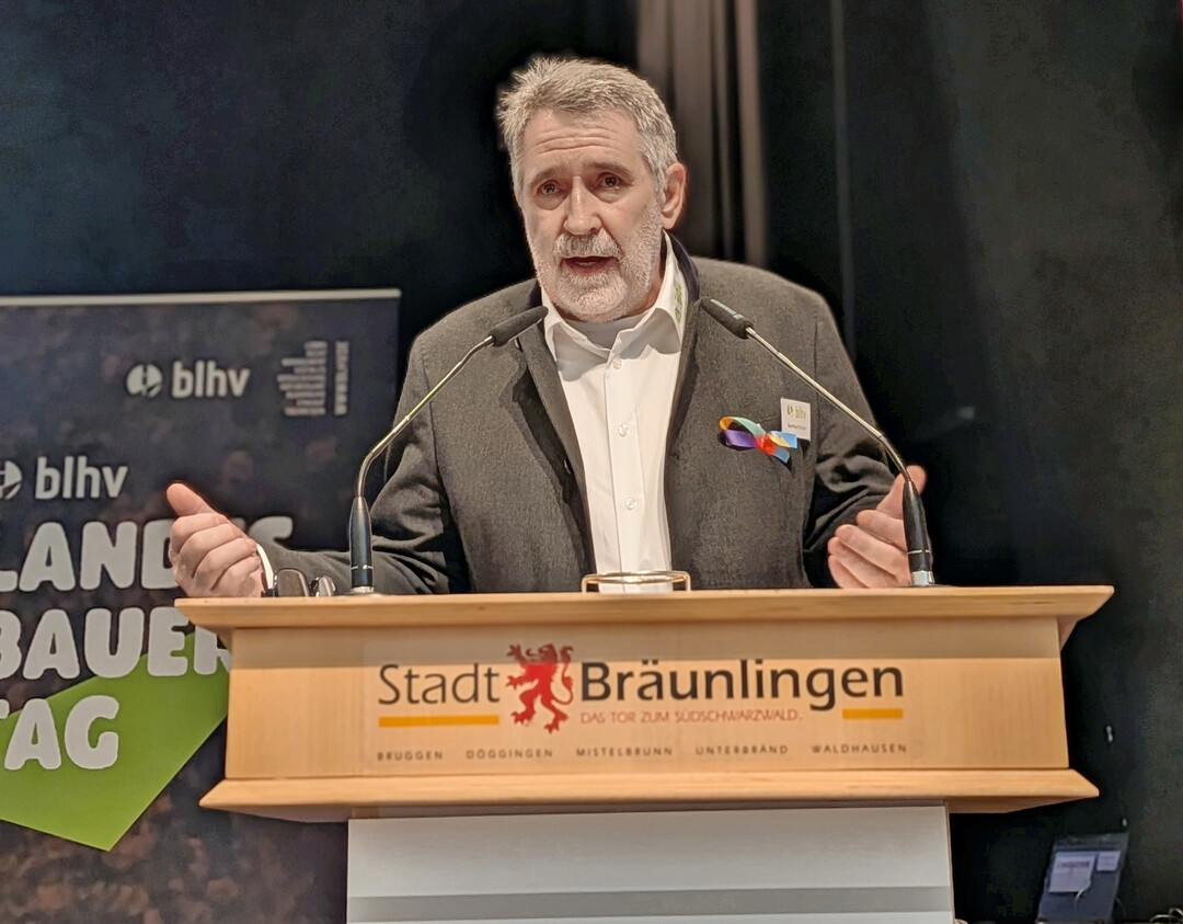 BLHV-Präsident Bernhard Bolkart bei seiner Grundsatzrede beim Landesbauerntag in Bräunlingen.