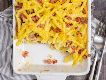 Omas Nudelauflauf mit gerauchter Wurst 