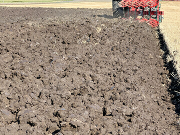 Ein Feld wird gepfl�gt.