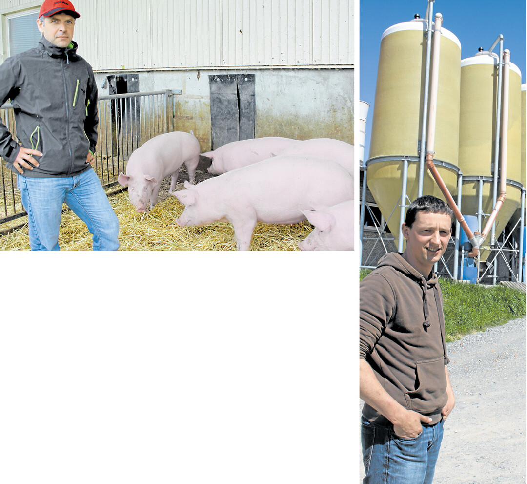 �Wir haben den Einstieg in die Mast von Neuland- und Hofgl�ck-Schweinen bisher nicht bereut", sagt Rainer Buck (l.). �Wir drehen an allen Stellschrauben, um die Ferkelerzeugung rentabel zu halten", erkl�rt Daniel Carle (r.).