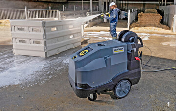 Die neuen Heißwasser-Hochdruckreiniger der Firma Kärcher haben einen wassergekühlten, langsam laufenden 4-poligen Elektromotor.