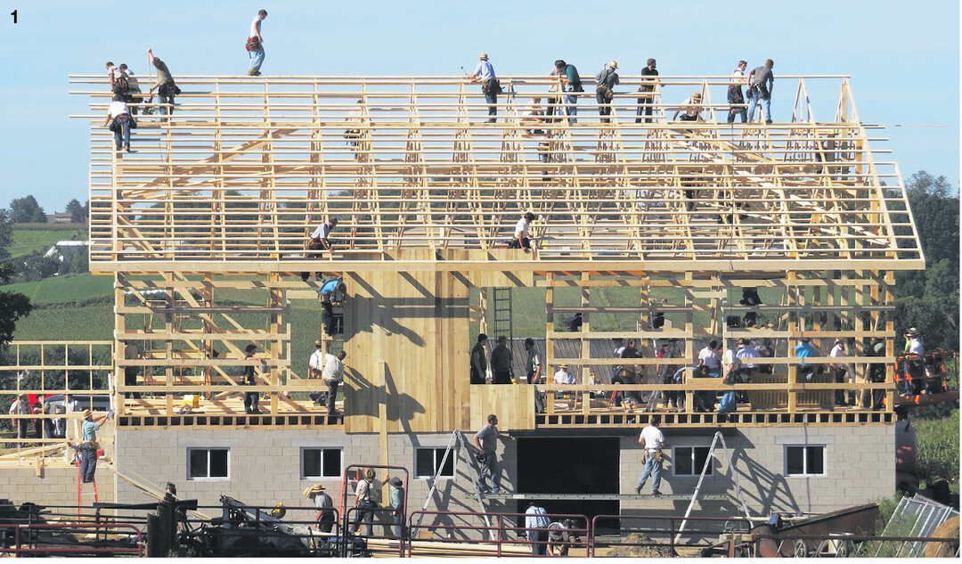 Hundert Mann und ein Befehl: Noch vor der Nacht soll die Scheune von Bauer John Beyler fix und fertig bezugsbereit sein. Das gute Gelingen liegt in der Hand des Sch�pfers, verk�ndet der Vorarbeiter.