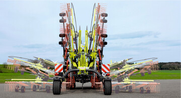 Neue Zweikreisel-Mittelschwader gibt es bei Claas.