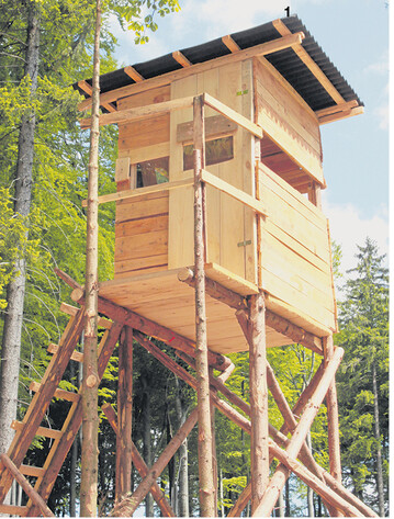 Verlängerte Hauptstützen bilden äußerst stabile Ankerungspunkte für das Geländer.