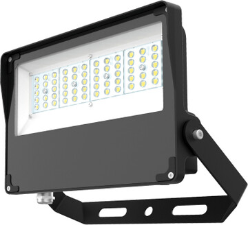 LED Strahler 50 Watt mit integrierter Linsenoptik.