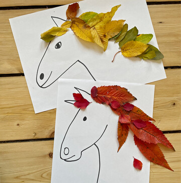 Bunte Herbstmähne Buntes Herbstlaub ist toll! Kaum jemand kann da widerstehen, das ein oder andere leuchtende Blatt aufzusammeln und mit nach Hause zu nehmen. Und dann? Basteln natürlich. Es gibt so viele Möglichkeiten, viel mehr als immer nur die gleichen Laubbilder zu kleben. Eine Idee ist, einem Pferd auf Papier eine neue Mähne zu zaubern. Dazu brauchst du Papier und Stift und Laub deiner Wahl. Zeichne den Kopf auf, vielleicht helfen dir auch Mama, Papa oder jemand anderes. Klebe nun die Blätter als Mähne fest. Du kannst es auch mit anderen Tieren versuchen: So können beispielsweise Fische bunte Schuppen bekommen oder ein Drache einen neuen Stachelkranz auf dem Rücken. Viel Spaß! Sigrid Tinz