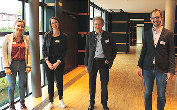 Durch die Veranstaltung führten (v.l.) Anna-Theresa Dreher und Tina Riede, Führungsakademie BW, Landesforstpräsident Martin Strittmatter und Michael Gerster, MLR.