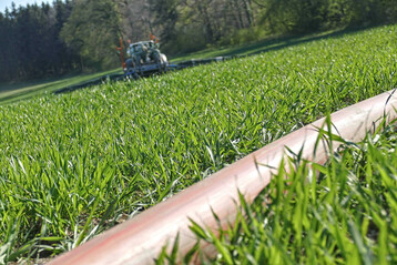 G�lleverschlauchen in einem Getreidebestand