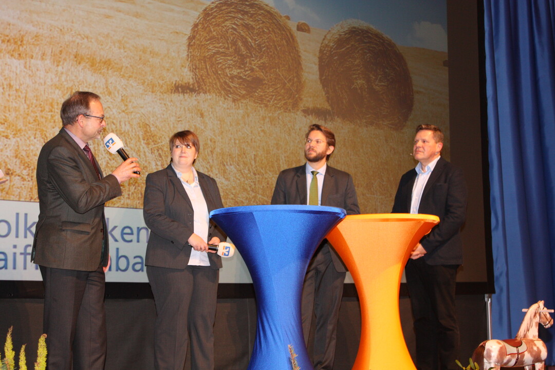 Die Diskussionsrunde mit (v. l.) LBV-Vizepr�sident Klaus Mugele und den Referenten Britta Bannick, Cord Brinkmann und Johannes H�ger zeigte, wie wichtig es ist, in Finanzierungsangelegenheiten mit den B�nkern zu reden.