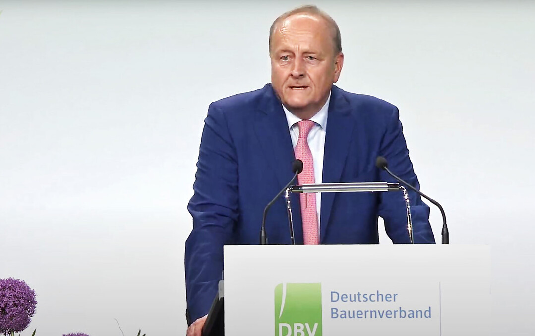 Joachim Rukwied, Pr�sident des Deutschen Bauernverbandes (DBV), spricht beim Deutschen Bauerntag in Cottbus. 