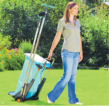 Der Ger�te-Trolley von Gardena dient auch als Sackkarre.