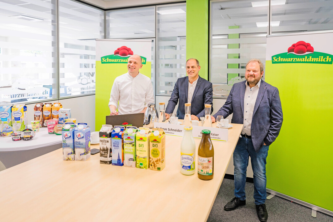 Marketingleiter Moritz Collmar, Gesch�ftsf�hrer Andreas Schneider und Aufsichtsratsvorsitzender Markus Kaiser (v. l.) informierten �ber die Gesch�ftsentwicklung in Freiburg.