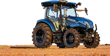 Der T4 Electric Power hat die Farbe New Holland Clean Blue.